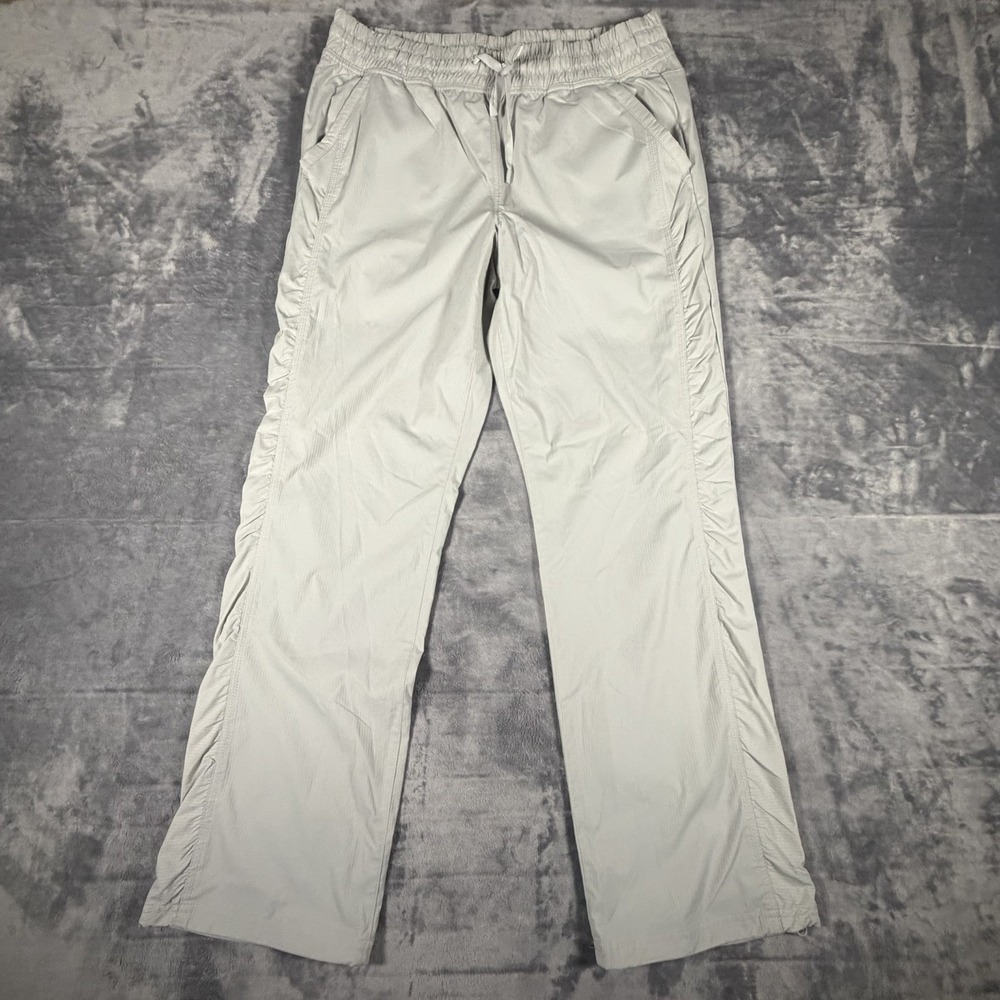 Eddie Bauer Travex Jogger Pants Women's Large Gray Pinstripe Hiking Trail Gorp
